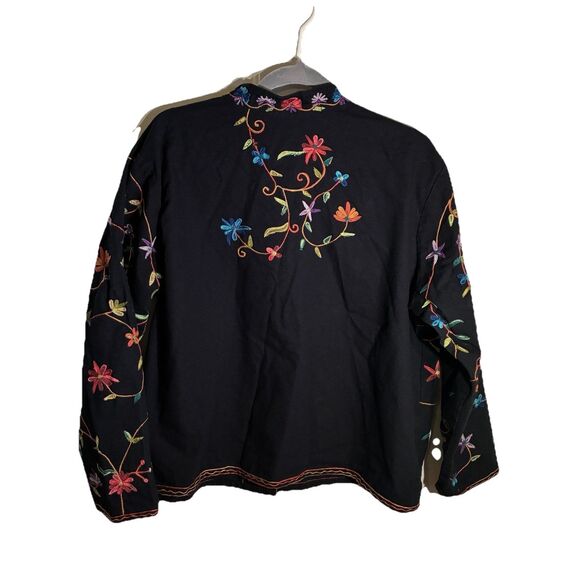 Women’s BFA Classics Embroidered Black Jacket. Floral Designs In Multicolor XL - Picture 3 of 15